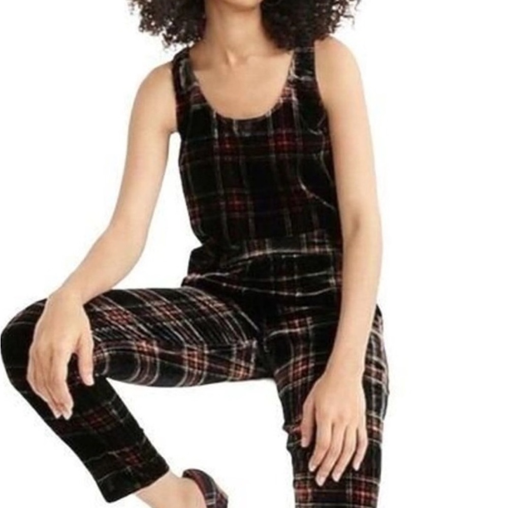 NWT J. Crew Velvet Tank Top Stewart Tartan plaid women’s holidays party lined - Picture 12 of 12